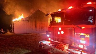Barn fire claims man's life, injures woman