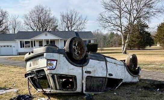 Motorist flown after vehicle flip